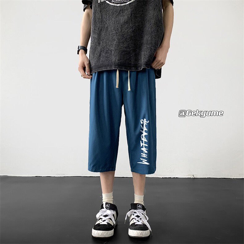 冰丝七分裤男大码速干短裤男五分裤黑地板风格QK72399-P25,男装休闲裤,电商A040