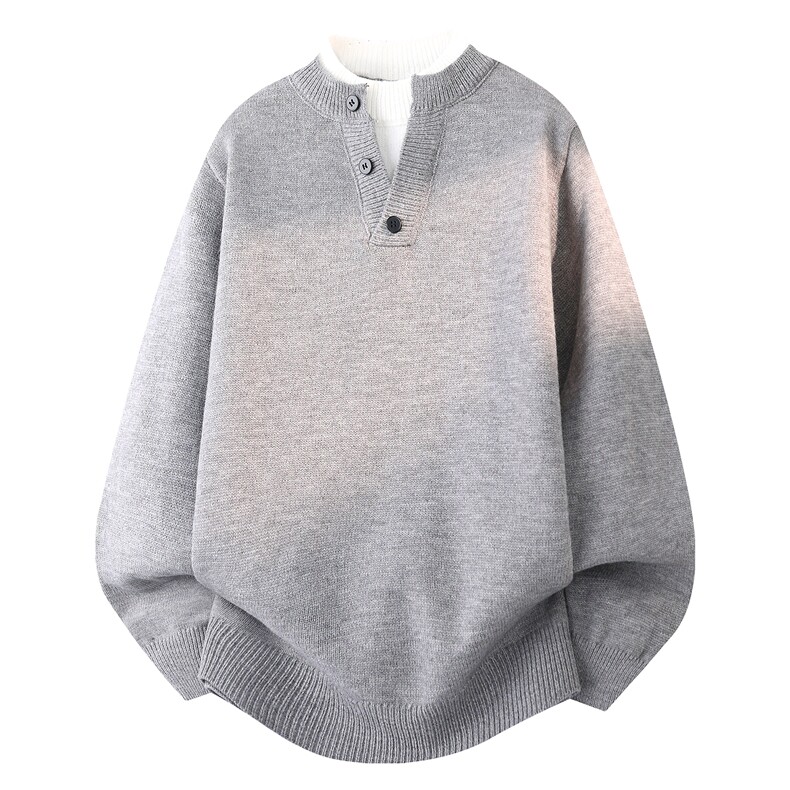 MY2121-TP55假两件高品质针织衫打底衫长袖套头毛衣外套，男装T恤，电商A320