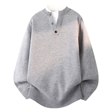 MY2121-TP55假两件高品质针织衫打底衫长袖套头毛衣外套，男装T恤，电商A320