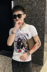 312A-6312-P35新款社会小伙短袖T恤修身男士潮流半袖体恤B，男装T恤，星座312A-5