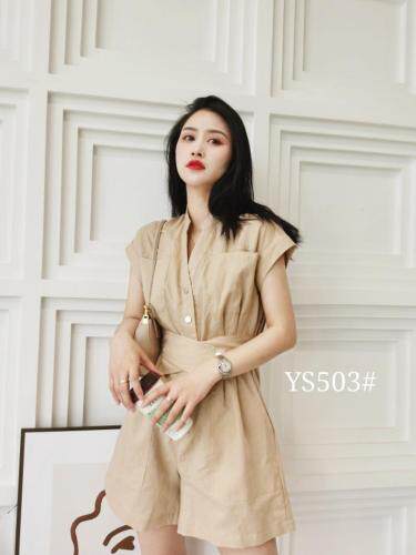 棉麻料连体裤,女装连体裤,YO\VLF雅洛菲