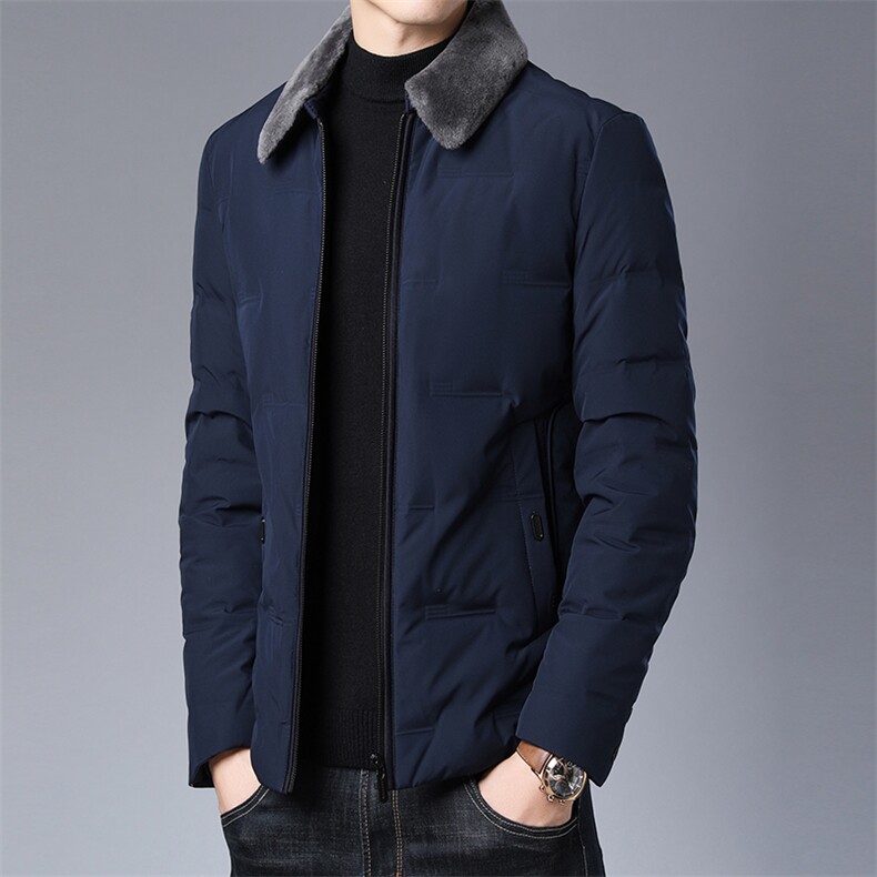 XS98209冬季男士羽绒服外套翻领白鸭绒休闲毛领加厚保暖P240,男装羽绒服,电商B360
