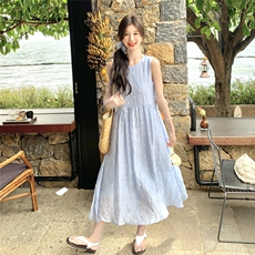 现货刺绣波点连衣裙配头绳2582P145K218，女装连衣裙，2C201
