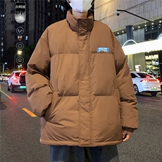 港风夜景字母印花白鸭绒宽松立领羽绒服A247-YR81813特批175控258，男装羽绒服，电商A247