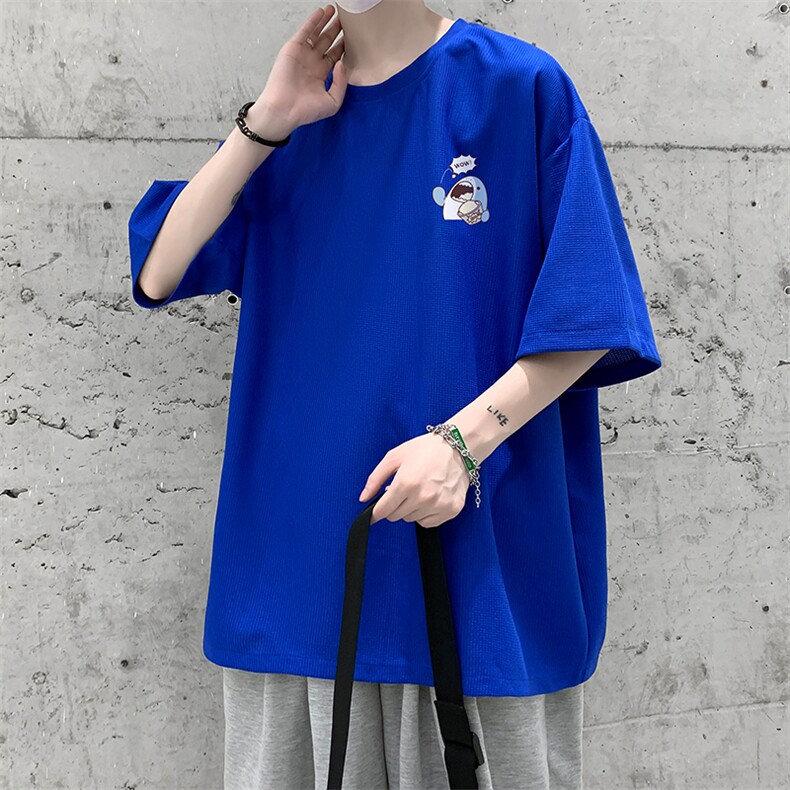 HT73239-P22华夫格t恤男短袖男大码五分袖大皂风,男装T恤,电商A040