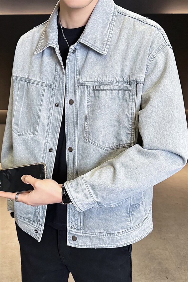 2026新款春季牛仔夹克外套男装复古水洗工装衣服A313-6811-P115,男装夹克,电商A313