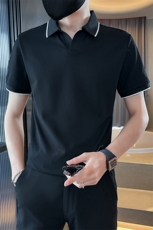 主推款V领简约品质翻领短袖T恤Polo衫T0272-特P45控78，男装T恤，电商D342