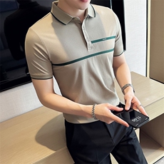 爆！深度备货主推织带设计夏季短袖T恤翻领Polo衫半袖上衣T0240，男装T恤，电商D342