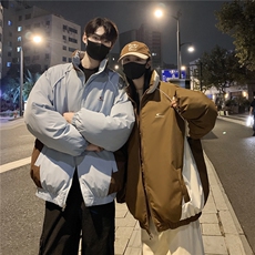 情侣装冬装双面穿条纹织带棉服拼色棉衣休闲外套男G1101P138，男装棉衣，电商A339