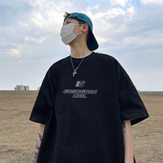 抖音得物二开现货220克夏装重磅美式高街宽松短袖t恤MT196，男装T恤，电商A486-1