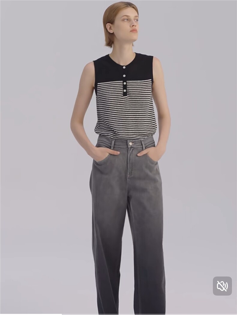 【土壤牛仔】禾女装2025夏季新款棉弹牛仔布直筒裤牛仔裤，女装牛仔裤，泰合衣坊