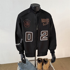 重工艺刺绣夹克男潮牌痞帅字母街头风美式复古棒球服JK07651-P73，男装夹克，星座308B-2