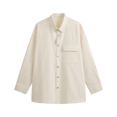 光板得物\唯品二开秋装宽松纯色百搭小尖领长袖衬衫衬衣S90P45，男装衬衫，电商A247B