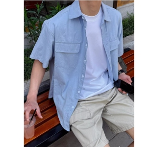 纯色衬衫短袖夏季宽松日系风格衬衣外套日系新款潮流CA223-P42图片