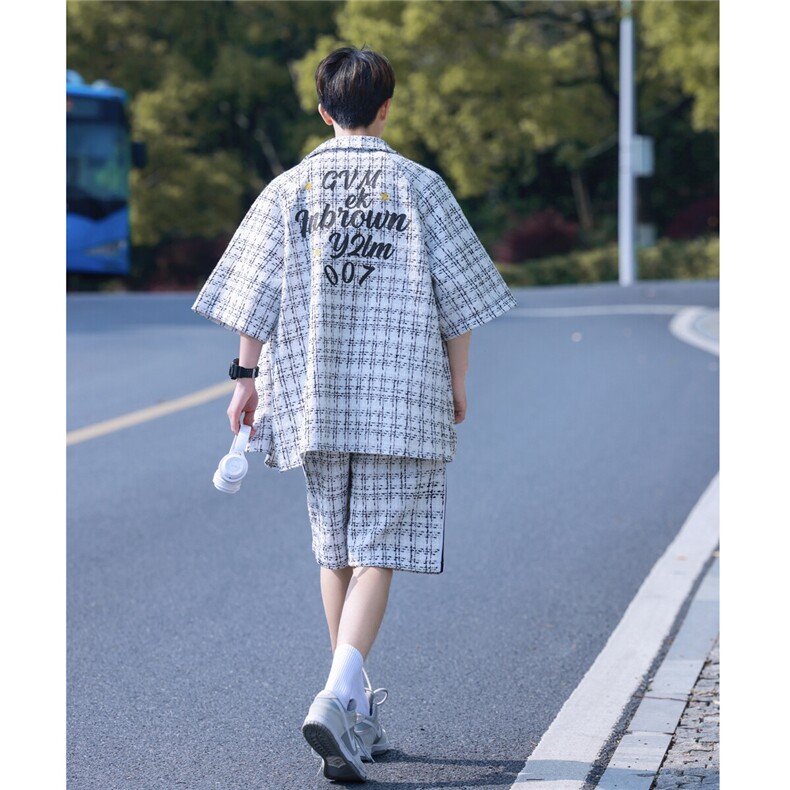 小香风套装设计短衬DCS9019P45短裤DK8797P40套装DT9029P85,男装牛仔裤,星座227-7