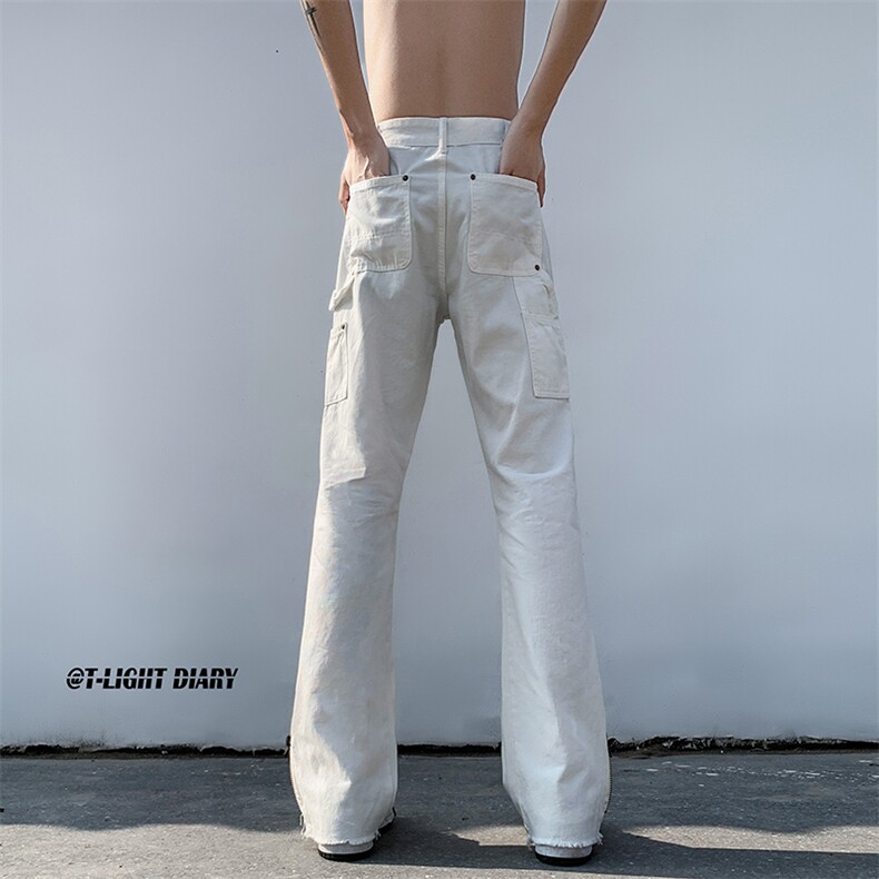 B221美式ins高街小众百搭微喇拉链牛仔裤LK22049-P60控78,男装牛仔裤,电商B221