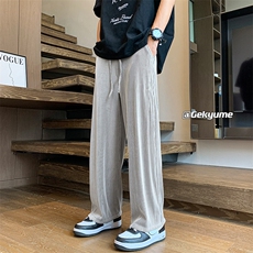 8XL-M特大码肌理感冰丝薄款休闲裤长裤男宽松百搭情侣裤K922P45，男装休闲裤，电商D206-1