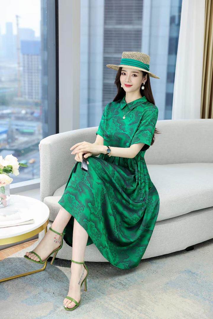 醋酸连衣裙现货，女装连衣裙，百衣时尚