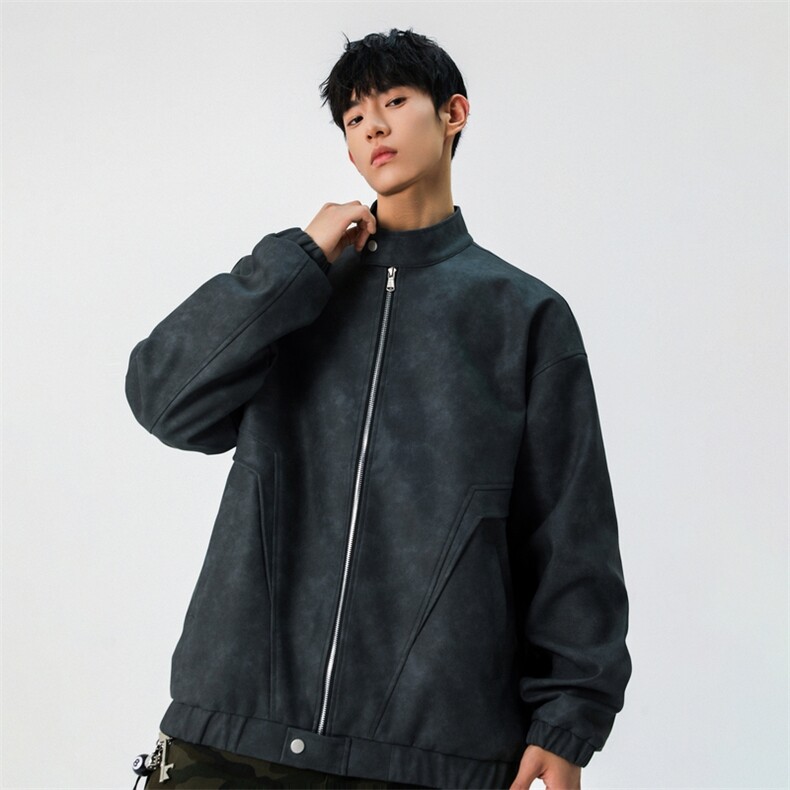 美拉德机车PU皮衣外套春季新款美式复古宽松夹克A406JK6001P75,男装夹克,星座309（原A406）