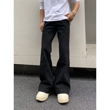 水洗弯刀直筒微喇牛仔裤美式休闲痞帅裤子阔腿裤K70556-2-P35网图，男装牛仔裤，电商B245