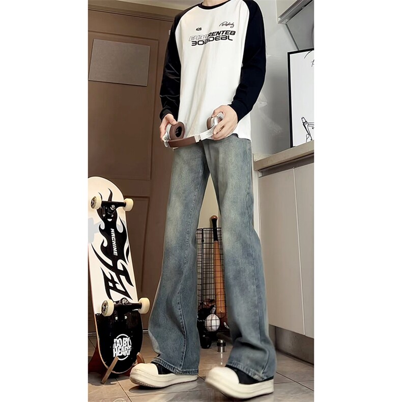 A178 秋冬季新款美式休闲牛仔裤男直筒宽松7003 P55限价68图片