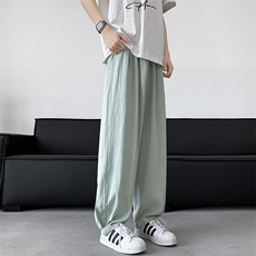 8XL-M特大码冰丝棉麻宽松休闲长裤男高端亚麻灯笼裤太极裤K982P58，男装休闲裤，电商D206-1