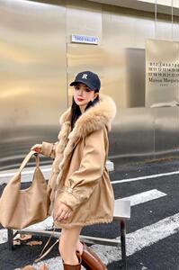 2021冬装狐狸毛派克服图片