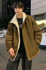双面穿中性风棉衣男二开宽松连帽加厚棉袄DSA157B-M8960-特P90，男装棉衣，电商A157B