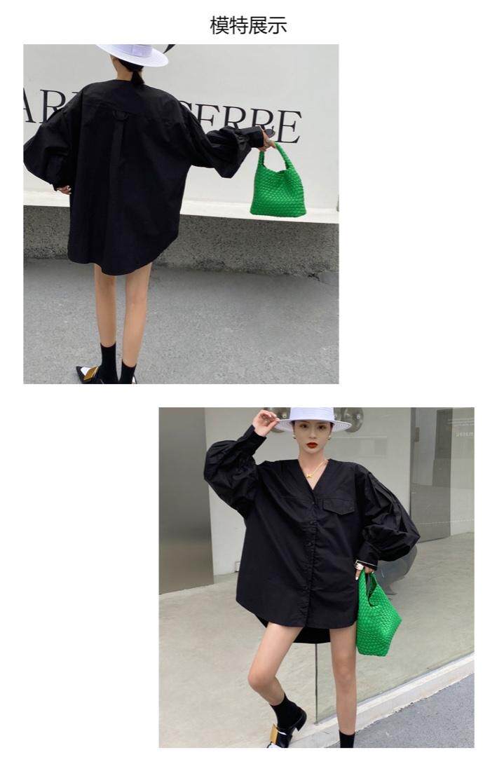 春款V领衬衫，女装衬衫，娜依·佳