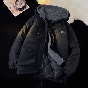 假两件连帽棉衣男士秋冬加厚情侣棉袄潮牌宽松棉服外套MY938-P99图片