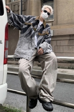 设计感小众水洗复古破损牛仔外套男款秋冬季做旧痞帅斑马纹夹克男，男装夹克，星座505-2（原电商A260-1)