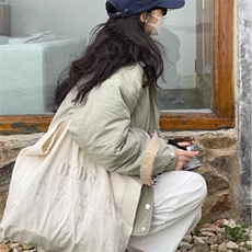 抹茶绿美式复古翻领夹克棉服女冬季外套2025新款韩系宽松加厚棉衣，男装夹克，星座506A