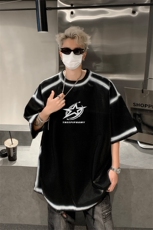 男装丝光棉喷漆短袖T恤2025夏印花五分袖体恤XZ514-2-2024113-P63，男装T恤，星座514-2(原B239)
