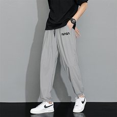现货23夏季冰丝休闲裤男时尚潮牌设计感薄款运动长裤子K92195-P20，男装休闲裤，星座1402-1
