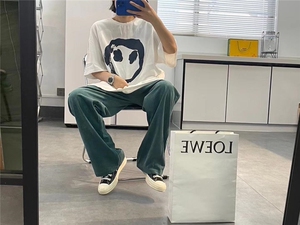 春季新款纯笑脸短袖T恤图片