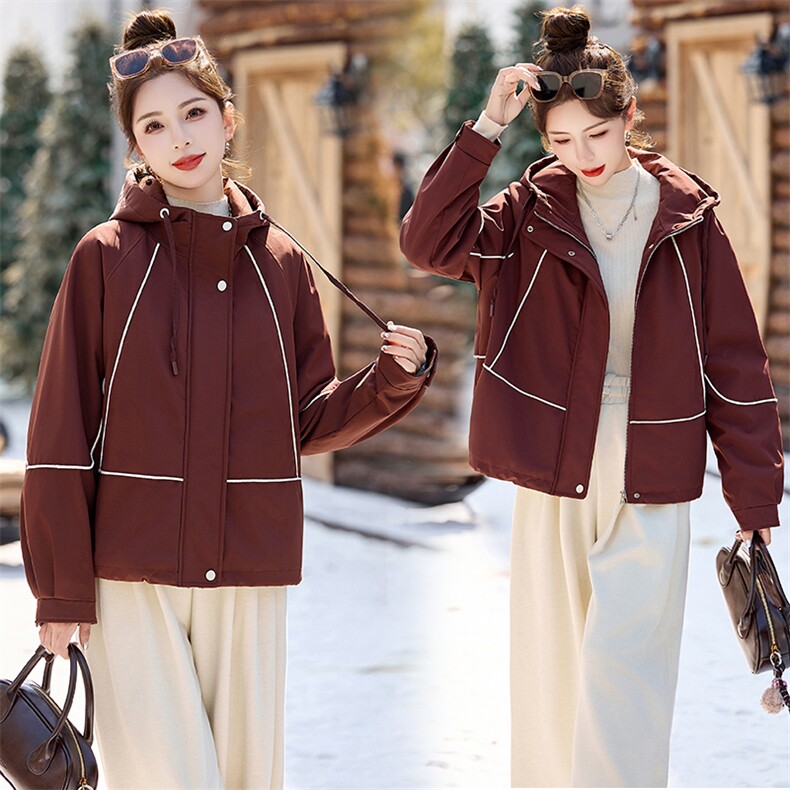 2024年冬季冬装加绒加厚韩版潮流棉服时尚潮流,女装棉衣/棉服,心心服饰