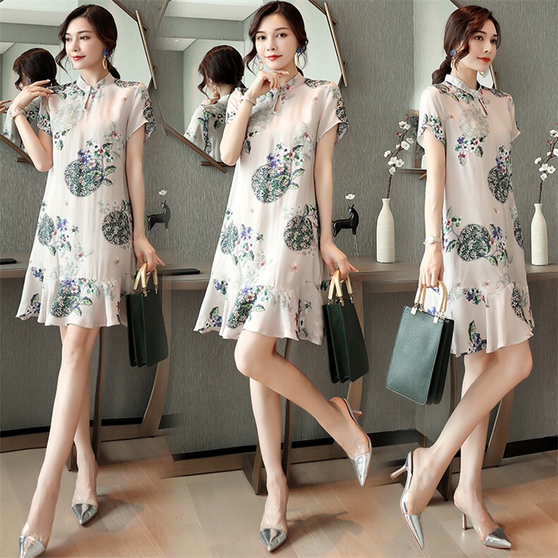 现货个性时尚潮流舒适拼色连衣裙简约短袖夏季新款，女装连衣裙，然然