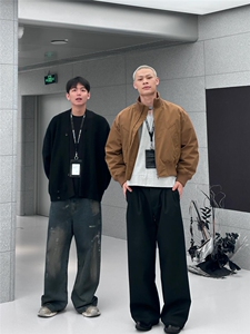 MF06-特P90  美式高街立领棒球棉服飞行夹克棉衣短款外套男图片
