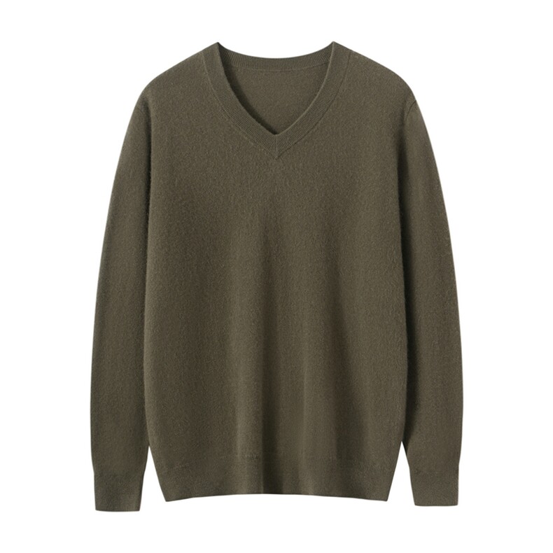 2025年秋季时尚百搭通勤羊绒衫男士v领，男装羊绒套衫，朝思纯山羊绒