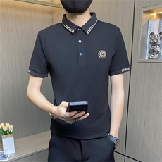 PL034-特P40社会小伙短袖T恤男夏季休闲潮牌修身翻领POLO衫网红，男装T恤，电商D310B-1