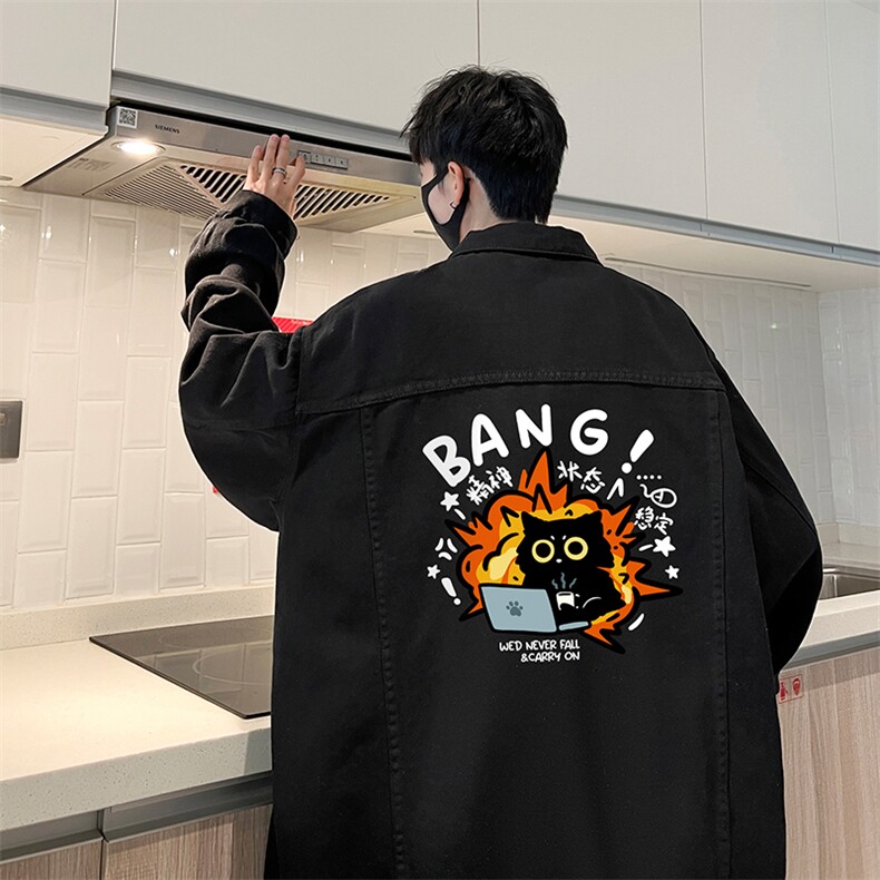 牛仔夹克男大码牛仔外套男茄克NJ77405-P60,男装夹克,电商A040