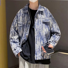 牛仔外套男韩版潮流高街帅气宽松2025春季新款ins夹克W5685-P45，男装工装外套，星座412