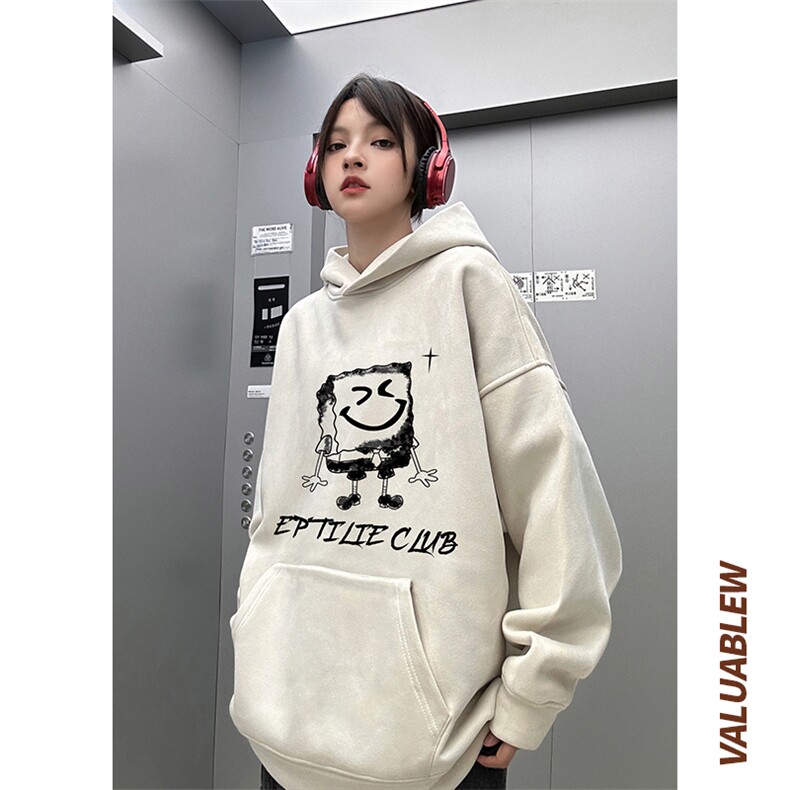 麂皮绒连帽卫衣直播品质重磅400克海绵宝宝印花JL7147-P45控78,男装卫衣,星座508（原C305）