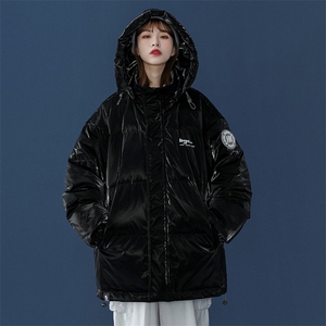 80白鸭绒中性22冬季设计炫彩亮面保暖连帽羽绒服YR100P255控298图片