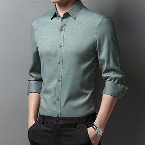 男式服装春秋季新款衬衫男长袖翻领休闲四季可穿衬衣 XY2206-P60图片