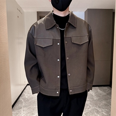 社会小伙男士秋冬拼色皮衣2025秋季长袖夹克店主风JK8010-P135，男装夹克，电商A236