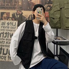 夏季工装战术马甲港风无袖背心潮牌个性嘻哈机能坎肩外套M205-p33,男装背心/马甲,星座1008-2