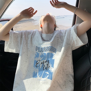 ！2026夏季新款男士潮牌印花短袖T恤复古情侣半袖T2522特P25图片
