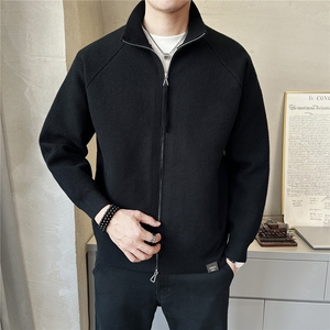 秋冬新款慵懒风高级感针织美式立领男毛衣开衫夹克外套K7732-P135图片