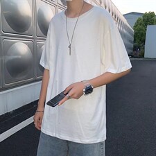 男潮流夏季圆领T恤宽松短袖满天星喷金五分袖T3052P24，男装T恤，星座1116-2